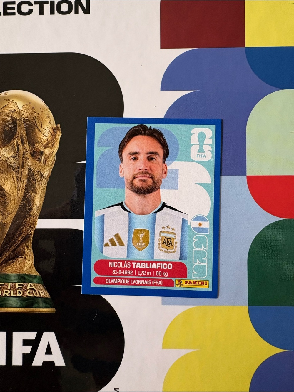 Panini FIFA World Cup 2026 Sticker Nicolás Tagliafico ARG 6 Blue Parallel